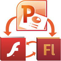 Konvertierung einer PowerPoint Präsentation in das Adobe Flash-Format.